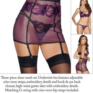 Dreamgirl Embroidered Lace Bra and Garter …